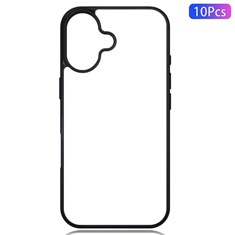10Pcs  /  Pack For iPhone 16 Plus Case Shockproof PC+TPU Phone Cover Support Heat Transfer Printing