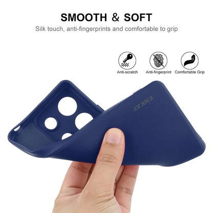 ENKAY HAT PRINCE For Xiaomi Redmi Note 13 Pro 5G  /  Poco X6 5G Case Straight Edge Liquid Silicone Phone Cover