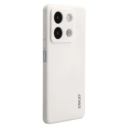 ENKAY HAT PRINCE For Xiaomi Redmi Note 13R Pro 5G Case Straight Edge Liquid Silicone Phone Cover