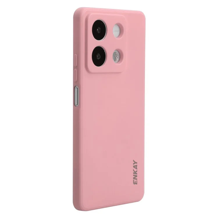 ENKAY HAT PRINCE For Xiaomi Redmi Note 13R Pro 5G Case Straight Edge Liquid Silicone Phone Cover