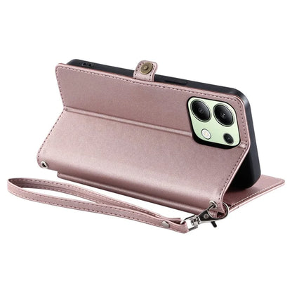 For Xiaomi Redmi Note 13 4G Leather Case Wallet Stand Phone Cover with Straps