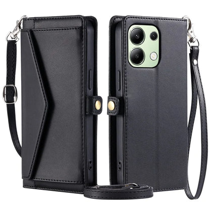 For Xiaomi Redmi Note 13 4G Leather Case Wallet Stand Phone Cover with Straps