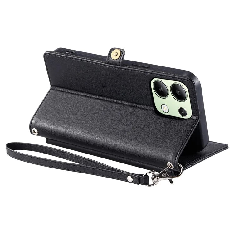 For Xiaomi Redmi Note 13 4G Leather Case Wallet Stand Phone Cover with Straps