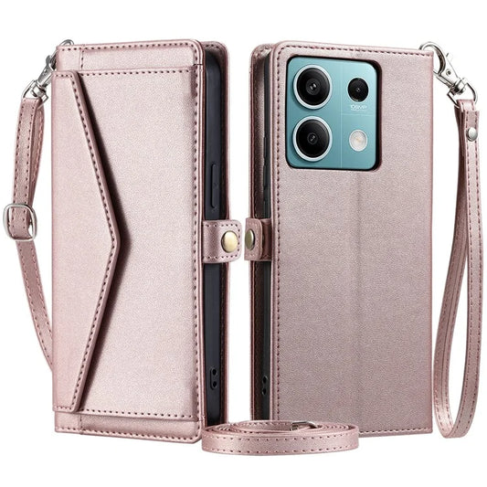 For Xiaomi Redmi Note 13 5G Leather Case Wallet Stand Phone Cover with Straps
