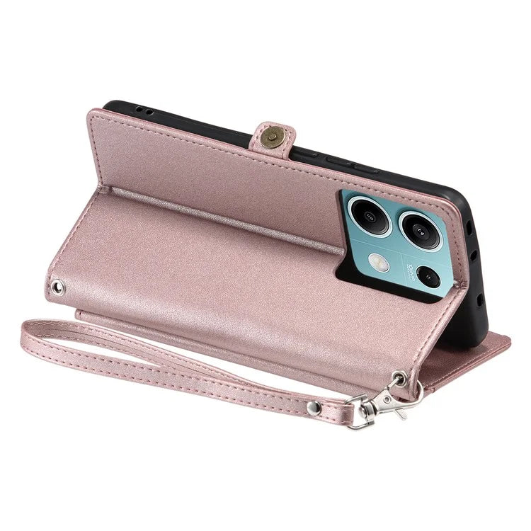 For Xiaomi Redmi Note 13 5G Leather Case Wallet Stand Phone Cover with Straps