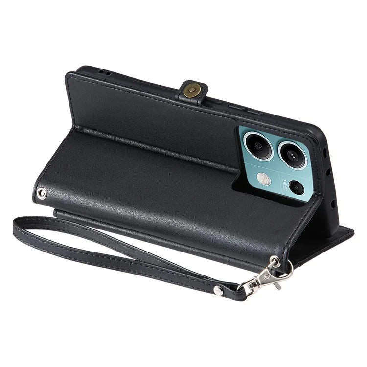 For Xiaomi Redmi Note 13 5G Leather Case Wallet Stand Phone Cover with Straps
