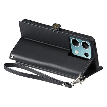 For Xiaomi Redmi Note 13 5G Leather Case Wallet Stand Phone Cover with Straps