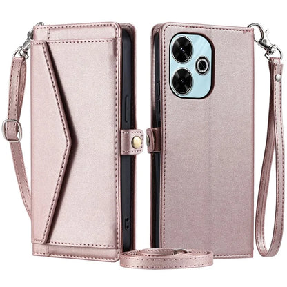 For Xiaomi Redmi 13 5G  /  4G Leather Case Wallet Stand Phone Cover with Straps
