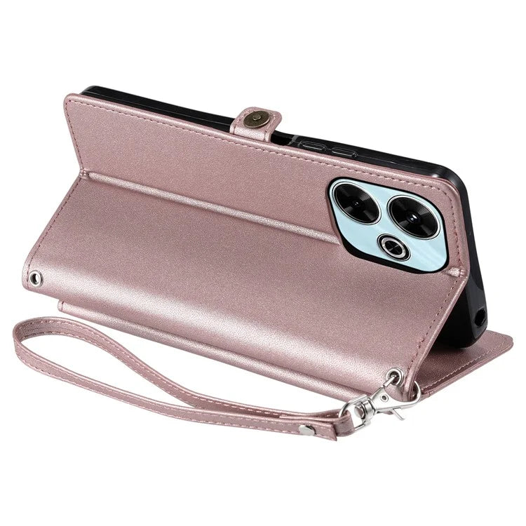 For Xiaomi Redmi 13 5G  /  4G Leather Case Wallet Stand Phone Cover with Straps
