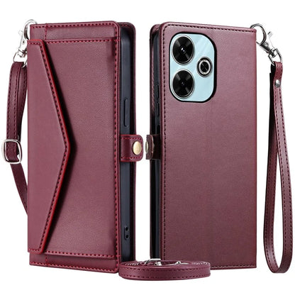 For Xiaomi Redmi 13 5G  /  4G Leather Case Wallet Stand Phone Cover with Straps
