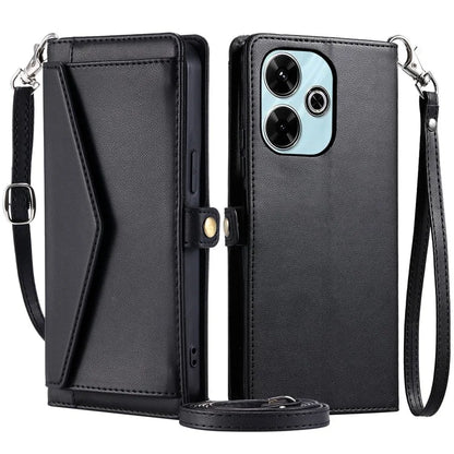 For Xiaomi Redmi 13 5G  /  4G Leather Case Wallet Stand Phone Cover with Straps