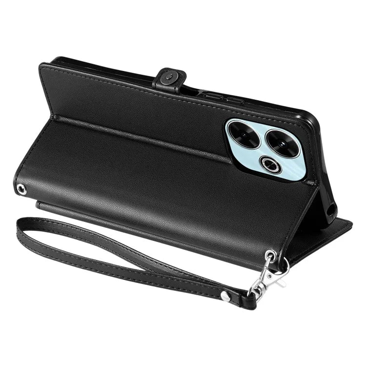 For Xiaomi Redmi 13 5G  /  4G Leather Case Wallet Stand Phone Cover with Straps
