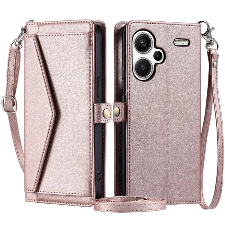 For Xiaomi Redmi Note 13 Pro+ 5G Leather Case Wallet Stand Phone Cover with Straps