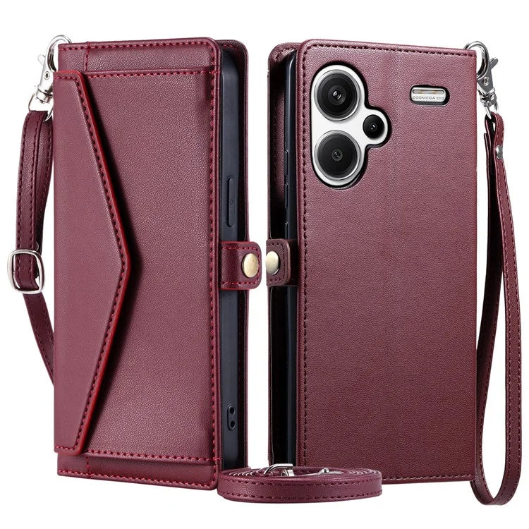 For Xiaomi Redmi Note 13 Pro+ 5G Leather Case Wallet Stand Phone Cover with Straps