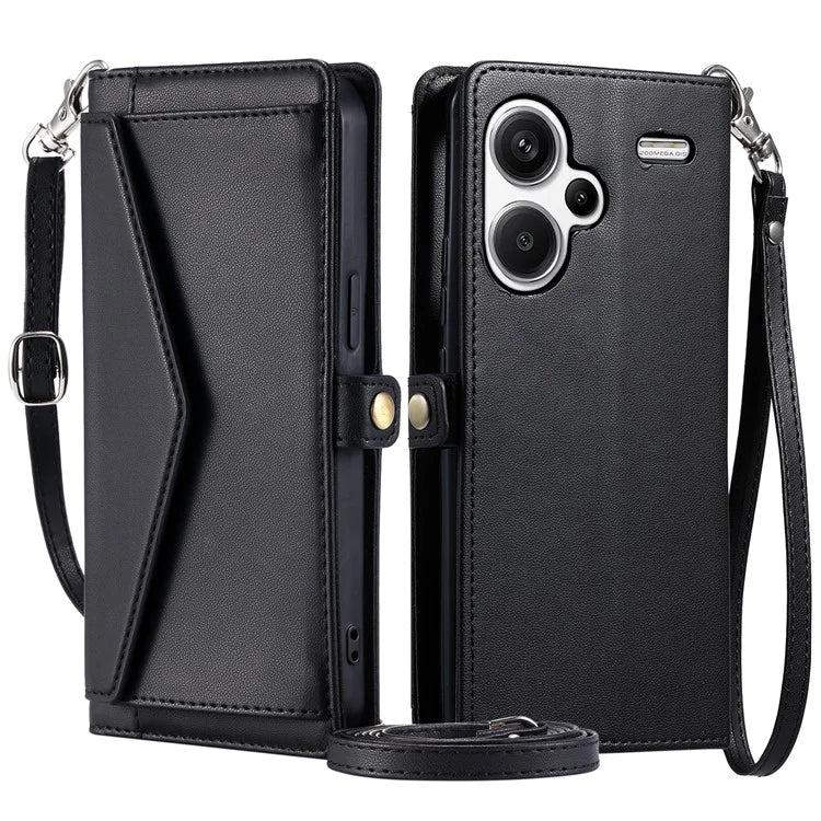 For Xiaomi Redmi Note 13 Pro+ 5G Leather Case Wallet Stand Phone Cover with Straps