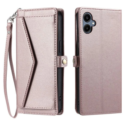 For Samsung Galaxy A06 Leather Case with Wrist Strap Wallet Stand Phone Cover