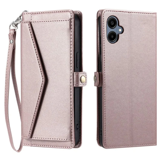 For Samsung Galaxy A06 Leather Case with Wrist Strap Wallet Stand Phone Cover