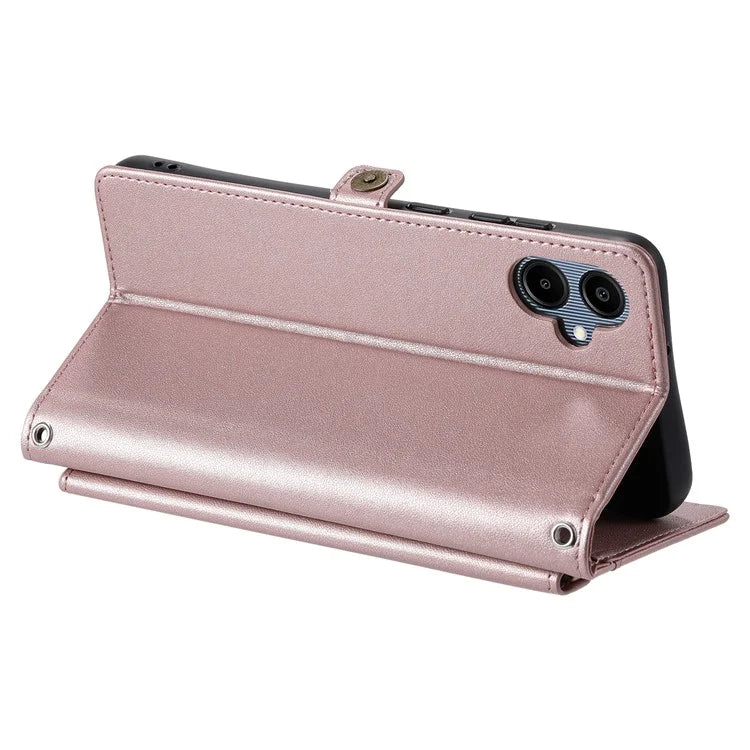 For Samsung Galaxy A06 Leather Case with Wrist Strap Wallet Stand Phone Cover