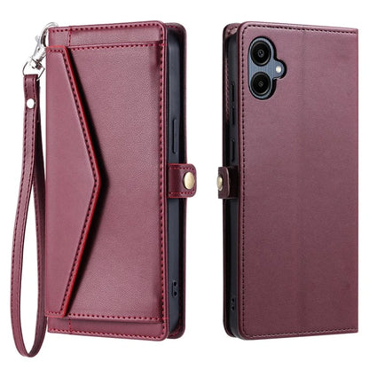 For Samsung Galaxy A06 Leather Case with Wrist Strap Wallet Stand Phone Cover
