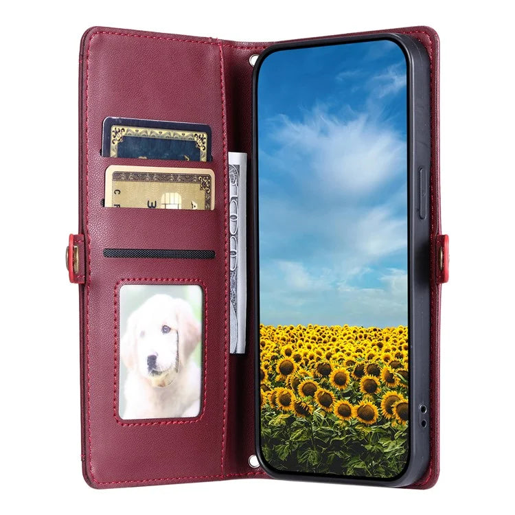 For Samsung Galaxy A06 Leather Case with Wrist Strap Wallet Stand Phone Cover