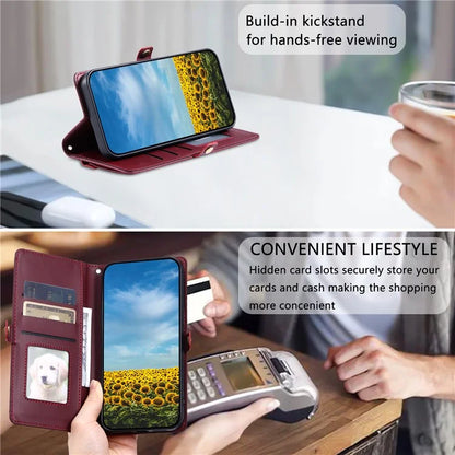 For Samsung Galaxy A06 Leather Case with Wrist Strap Wallet Stand Phone Cover