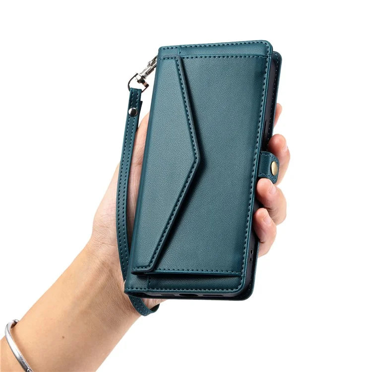 For Samsung Galaxy A06 Leather Case with Wrist Strap Wallet Stand Phone Cover