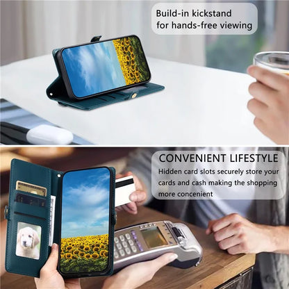 For Samsung Galaxy A06 Leather Case with Wrist Strap Wallet Stand Phone Cover