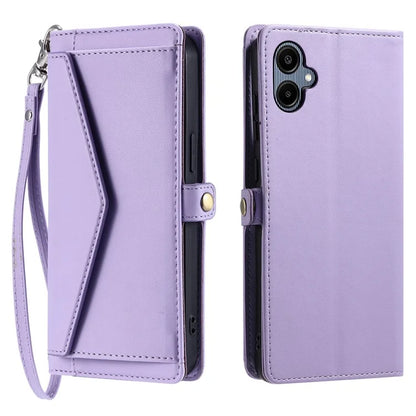 For Samsung Galaxy A06 Leather Case with Wrist Strap Wallet Stand Phone Cover