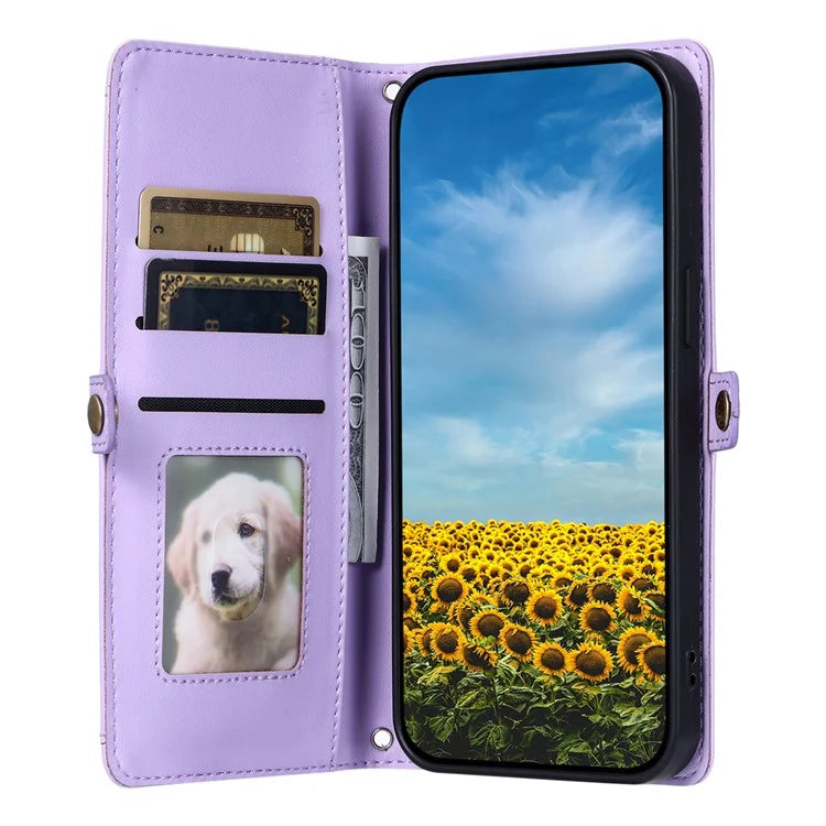 For Samsung Galaxy A06 Leather Case with Wrist Strap Wallet Stand Phone Cover