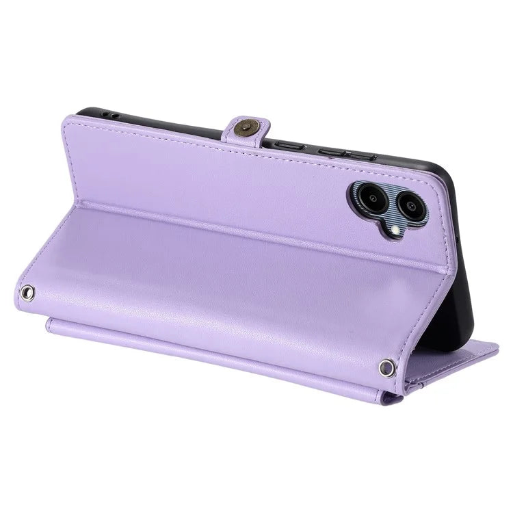 For Samsung Galaxy A06 Leather Case with Wrist Strap Wallet Stand Phone Cover