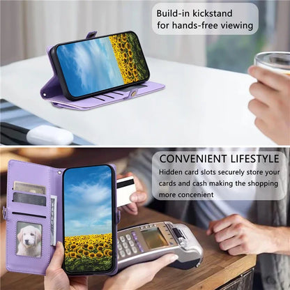 For Samsung Galaxy A06 Leather Case with Wrist Strap Wallet Stand Phone Cover