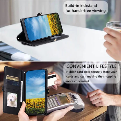 For Samsung Galaxy A06 Leather Case with Wrist Strap Wallet Stand Phone Cover