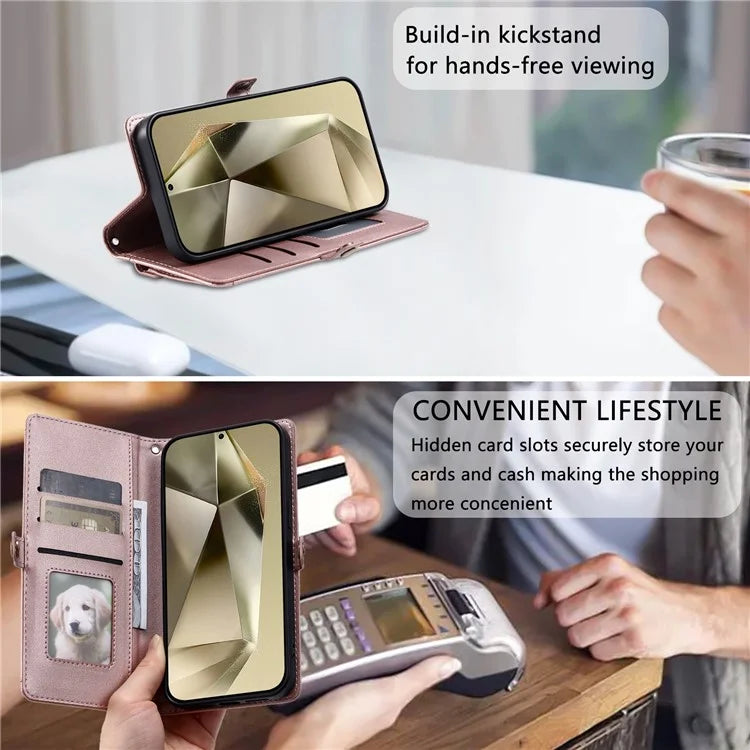 For Samsung Galaxy A16 5G Leather Case with Wrist Strap Wallet Stand Phone Cover