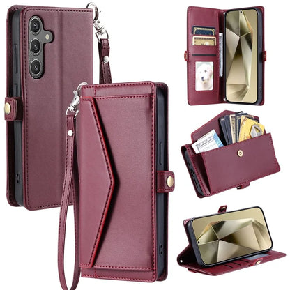 For Samsung Galaxy A16 5G Leather Case with Wrist Strap Wallet Stand Phone Cover