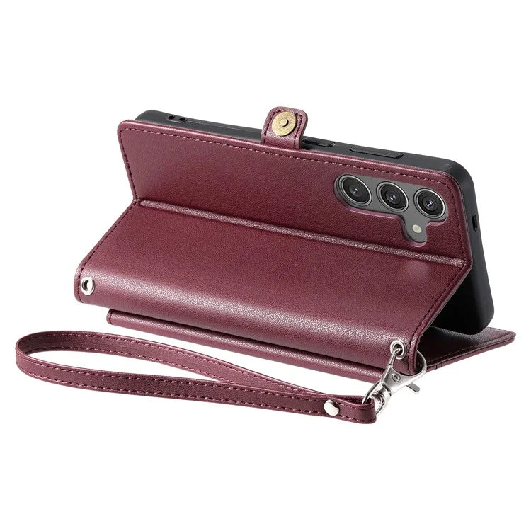 For Samsung Galaxy A16 5G Leather Case with Wrist Strap Wallet Stand Phone Cover