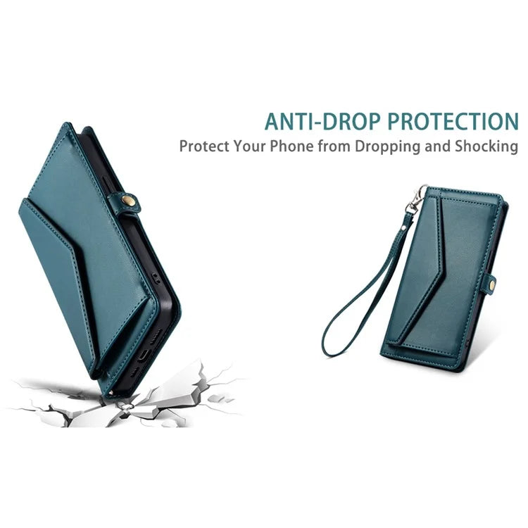 For Samsung Galaxy A16 5G Leather Case with Wrist Strap Wallet Stand Phone Cover