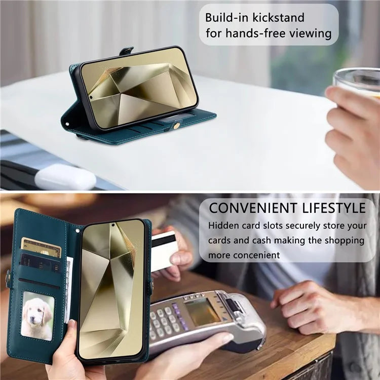 For Samsung Galaxy A16 5G Leather Case with Wrist Strap Wallet Stand Phone Cover