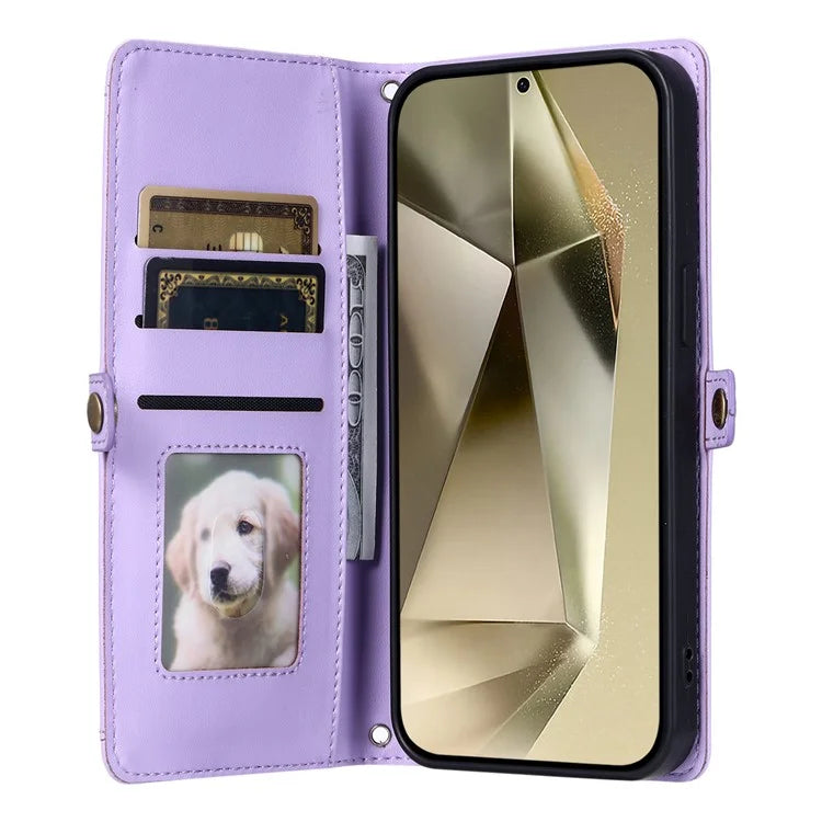 For Samsung Galaxy A16 5G Leather Case with Wrist Strap Wallet Stand Phone Cover