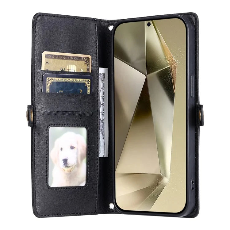For Samsung Galaxy A16 5G Leather Case with Wrist Strap Wallet Stand Phone Cover