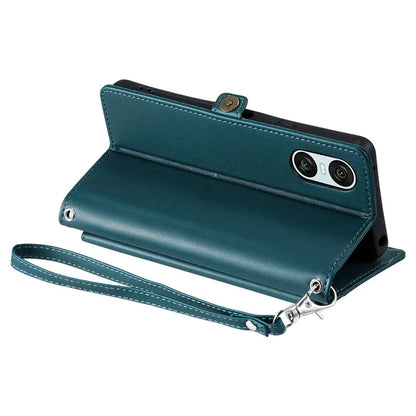 For Sony Xperia 10 VI Leather Case with Wrist Strap Wallet Stand Phone Cover