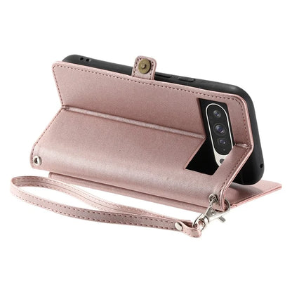 For Google Pixel 9 Pro XL Leather Case with Wrist Strap Wallet Stand Phone Cover
