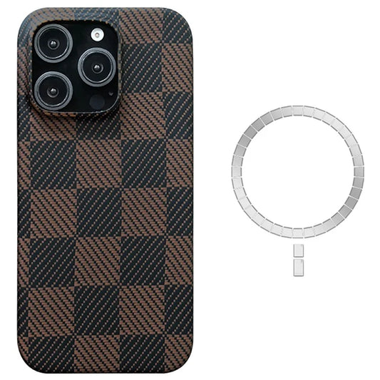 For iPhone 16 Pro Case Scratch Proof Aramid Fiber Magnetic Phone Cover (Big Lens Hole)