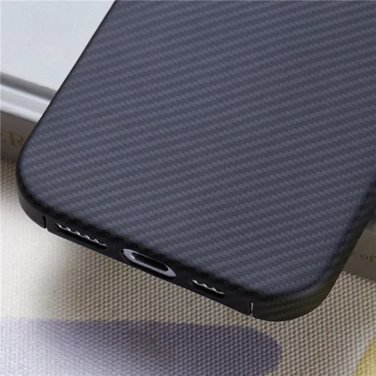 For iPhone 16 Pro Max Case Aramid Fiber 600D Fine Texture Magnetic Phone Cover - Black