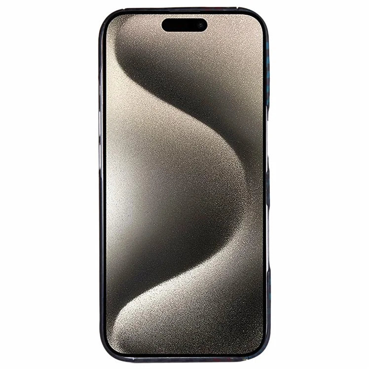 For iPhone 16 Pro Magnetic Case 1500D Texture Aramid Fiber Color Woven Pattern Phone Cover (Big Lens Hole)
