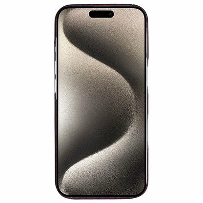 For iPhone 16 Pro Max Magnetic Case Camouflage Red Aramid Fiber Phone Cover