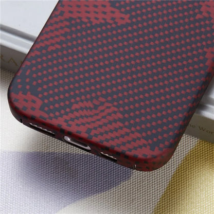 For iPhone 16 Plus Magnetic Case Camouflage Red Aramid Fiber Phone Cover