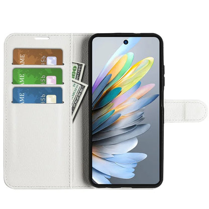 For ZTE Blade A75 4G Case Litchi Texture Shockproof Leather Wallet Phone Cover