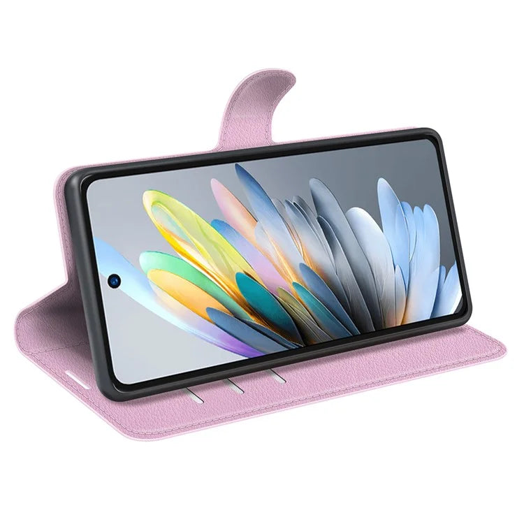 For ZTE Blade A75 4G Case Litchi Texture Shockproof Leather Wallet Phone Cover