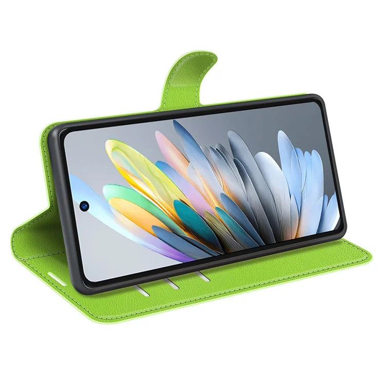 For ZTE Blade A75 4G Case Litchi Texture Shockproof Leather Wallet Phone Cover