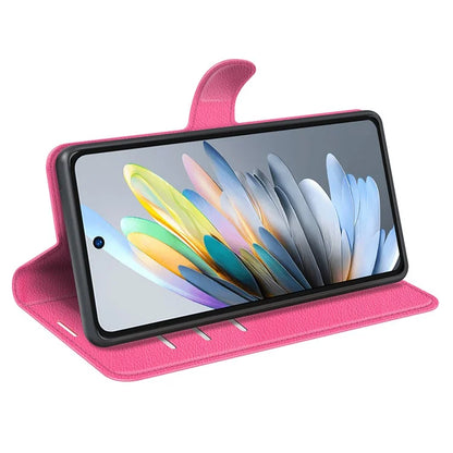 For ZTE Blade A75 4G Case Litchi Texture Shockproof Leather Wallet Phone Cover